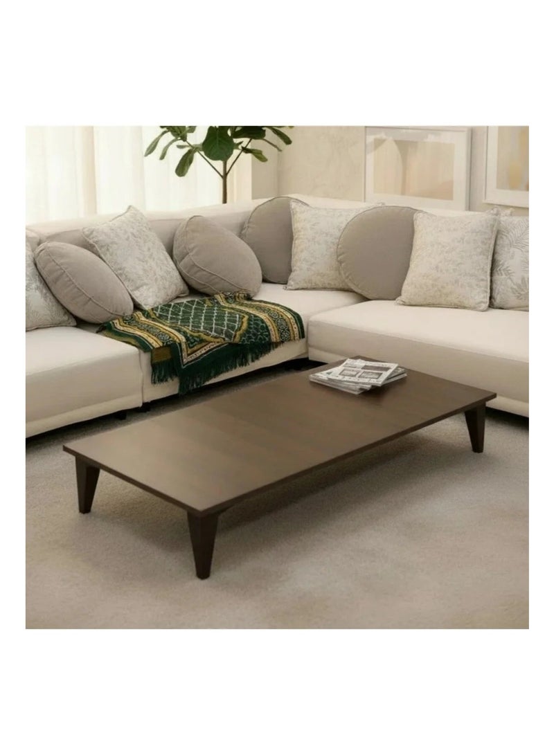 rectangular floor table, floor seating area